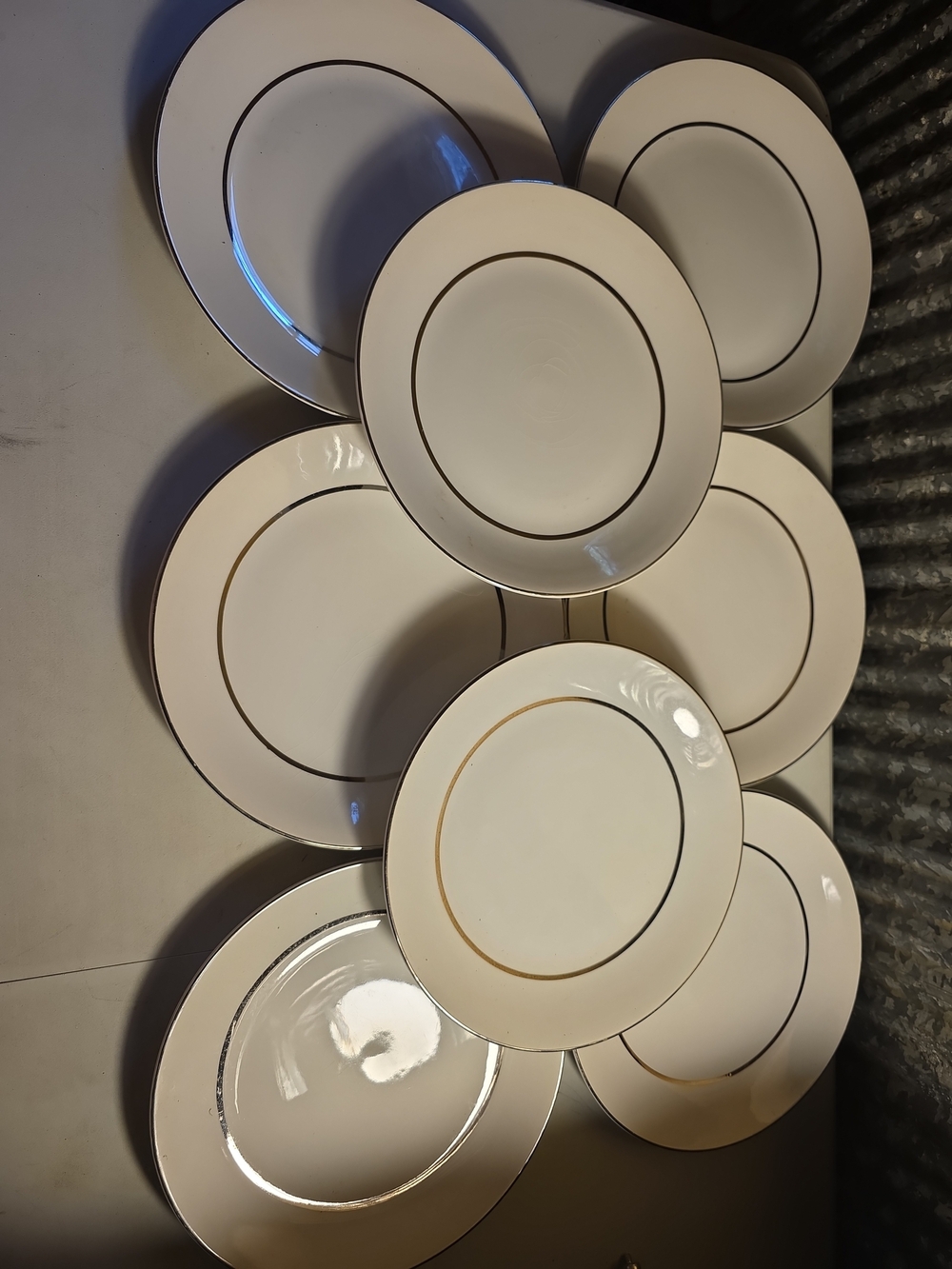 White Dinner Plates with Gold Rim - Elegant Dining Set